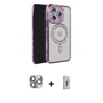 MARSİLYAN™- iPhone 16 Pro Max Kılıf Zirve Doku Prime - Siyah Bilvis 3D Cam Ekran Koruyucu + Pers Alüminyum Kamera Lens - GI