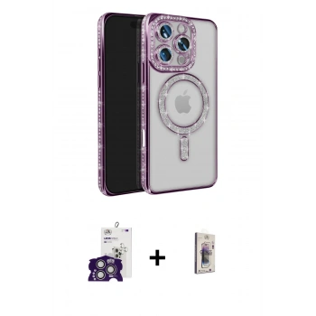 MARSİLYAN™- iPhone 16 Pro Max Kılıf Zirve Doku Prime - Siyah Bilvis 3D Cam Ekran Koruyucu + Bilvis Titan Kamera Lens - GS