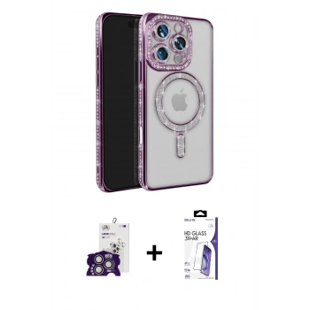 MARSİLYAN™- iPhone 16 Pro Max Kılıf Zirve Doku Prime - Siyah Bilvis 3X AR HD Cam Ekran Koruyucu + Bilvis Titan Kamera Lens - GS