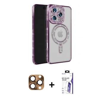 MARSİLYAN™- iPhone 16 Pro Max Kılıf Zirve Doku Prime - Siyah Bilvis 3X AR HD Cam Ekran Koruyucu + Pers Alüminyum Kamera Lens - CLTM