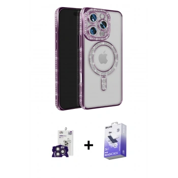 MARSİLYAN™- iPhone 16 Pro Max Kılıf Zirve Doku Prime - Siyah Bilvis 5in1 5D Magic Hayalet Cam Ekran Koruyucu + Bilvis Titan Kamera Lens - TMGI