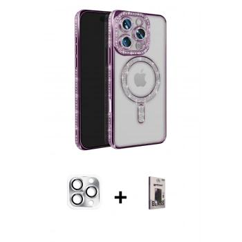 MARSİLYAN™- iPhone 16 Pro Max Kılıf Zirve Doku Prime - Siyah Bilvis Hayalet Cam Ekran Koruyucu + Pers Alüminyum Kamera Lens - GS