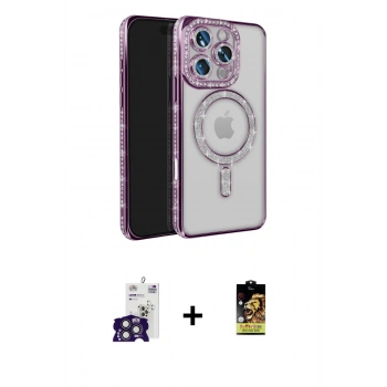 MARSİLYAN™- iPhone 16 Pro Max Kılıf Zirve Doku Prime - Siyah Buffer Cam Ekran Koruyucu + Bilvis Titan Kamera Lens - TMGI