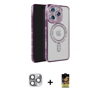MARSİLYAN™- iPhone 16 Pro Max Kılıf Zirve Doku Prime - Siyah Buffer Cam Ekran Koruyucu + Pers Alüminyum Kamera Lens - GI
