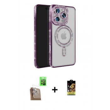 MARSİLYAN™- iPhone 16 Pro Max Kılıf Zirve Doku Prime - Siyah Buffer Cam Ekran Koruyucu + Raze Metal Kamera Lens - CLTM