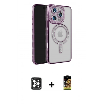 MARSİLYAN™- iPhone 16 Pro Max Kılıf Zirve Doku Prime - Siyah Buffer Cam Ekran Koruyucu + PVD Metal Kamera Lens - SH