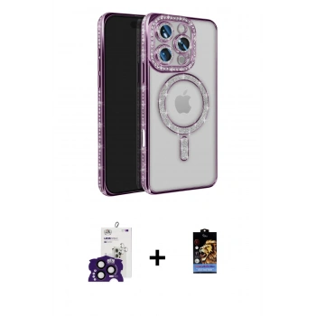 MARSİLYAN™- iPhone 16 Pro Max Kılıf Zirve Doku Prime - Siyah Buffer Hayalet Cam Ekran Koruyucu + Bilvis Titan Kamera Lens - SH