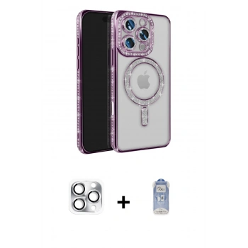 MARSİLYAN™- iPhone 16 Pro Max Kılıf Zirve Doku Prime - Siyah Joko Magic 5D Cam + Pers Alüminyum Kamera Lens - GS