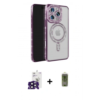 MARSİLYAN™- iPhone 16 Pro Max Kılıf Zirve Doku Prime - Siyah Joko Magic 5D Hayalet Cam + Bilvis Titan Kamera Lens - SH