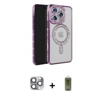 MARSİLYAN™- iPhone 16 Pro Max Kılıf Zirve Doku Prime - Siyah Joko Magic 5D Hayalet Cam + Pers Alüminyum Kamera Lens - GI