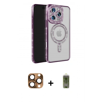 MARSİLYAN™- iPhone 16 Pro Max Kılıf Zirve Doku Prime - Siyah Joko Magic 5D Hayalet Cam + Pers Alüminyum Kamera Lens - CLTM