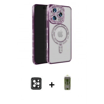 MARSİLYAN™- iPhone 16 Pro Max Kılıf Zirve Doku Prime - Siyah Joko Magic 5D Hayalet Cam + PVD Metal Kamera Lens - SH