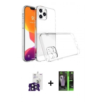 MARSİLYAN™- iPhone 16 Pro Max Kılıf Zirve Doku - Şeffaf 360 Full Body Arka Koruyucu + Bilvis Titan Kamera Lens - SH