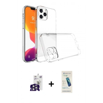 MARSİLYAN™- iPhone 16 Pro Max Kılıf Zirve Doku - Şeffaf Pasifik Cam Ekran Koruyucu + Bilvis Titan Kamera Lens - TMGI