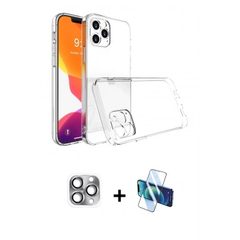 MARSİLYAN™- iPhone 16 Pro Max Kılıf Zirve Doku - Siyah 3D Antistatik Cam Ekran Koruyucu + Pers Alüminyum Kamera Lens - GI