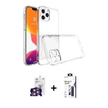 MARSİLYAN™- iPhone 16 Pro Max Kılıf Zirve Doku - Siyah Bilvis 3X AR Hayalet Cam Ekran Koruyucu + Bilvis Titan Kamera Lens - GS