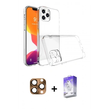 MARSİLYAN™- iPhone 16 Pro Max Kılıf Zirve Doku - Siyah Bilvis 5in1 3D Magic Cam Ekran Koruyucu + Pers Alüminyum Kamera Lens - CLTM
