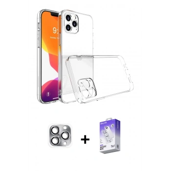 MARSİLYAN™- iPhone 16 Pro Max Kılıf Zirve Doku - Siyah Bilvis 5in1 3D Magic Cam Ekran Koruyucu + Pers Alüminyum Kamera Lens - GI