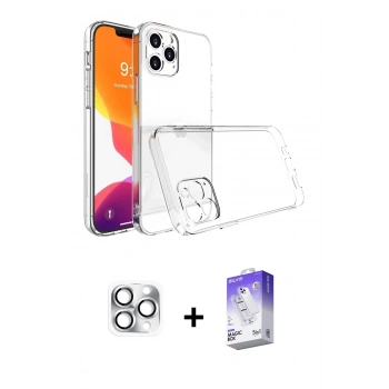 MARSİLYAN™- iPhone 16 Pro Max Kılıf Zirve Doku - Siyah Bilvis 5in1 3D Magic Cam Ekran Koruyucu + Pers Alüminyum Kamera Lens - GS