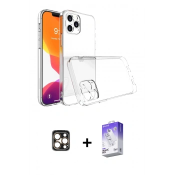 MARSİLYAN™- iPhone 16 Pro Max Kılıf Zirve Doku - Siyah Bilvis 5in1 3D Magic Cam Ekran Koruyucu + PVD Metal Kamera Lens - GD