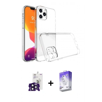 MARSİLYAN™- iPhone 16 Pro Max Kılıf Zirve Doku - Siyah Bilvis 5in1 3D Magic Cam Ekran Koruyucu + Bilvis Titan Kamera Lens - SH