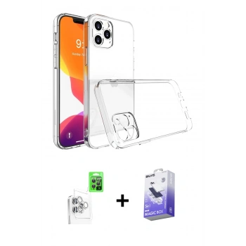 MARSİLYAN™- iPhone 16 Pro Max Kılıf Zirve Doku - Siyah Bilvis 5in1 5D Magic Hayalet Cam Ekran Koruyucu + Raze Metal Kamera Lens - BZ