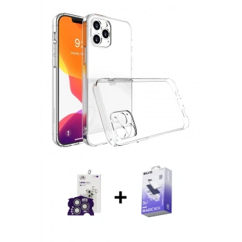 MARSİLYAN™- iPhone 16 Pro Max Kılıf Zirve Doku - Siyah Bilvis 5in1 5D Magic Hayalet Cam Ekran Koruyucu + Bilvis Titan Kamera Lens - GS