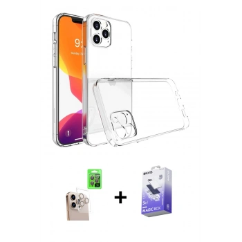 MARSİLYAN™- iPhone 16 Pro Max Kılıf Zirve Doku - Siyah Bilvis 5in1 5D Magic Hayalet Cam Ekran Koruyucu + Raze Metal Kamera Lens - NLGY