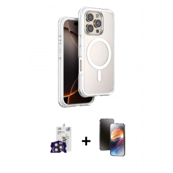 MARSİLYAN™- iPhone 16 Pro Max Kılıf Zirve Klasik Prime - Siyah 3D Antistatik Mat Seramik Nano Ekran Koruyucu + Bilvis Titan Kamera Lens - TMGI