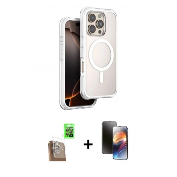 MARSİLYAN™- iPhone 16 Pro Max Kılıf Zirve Klasik Prime - Siyah 3D Antistatik Mat Seramik Nano Ekran Koruyucu + Raze Metal Kamera Lens - CLTM