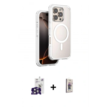 MARSİLYAN™- iPhone 16 Pro Max Kılıf Zirve Klasik Prime - Siyah Bilvis 3D Cam Ekran Koruyucu + Bilvis Titan Kamera Lens - TMGI