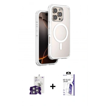 MARSİLYAN™- iPhone 16 Pro Max Kılıf Zirve Klasik Prime - Siyah Bilvis 3X AR HD Cam Ekran Koruyucu + Bilvis Titan Kamera Lens - GS