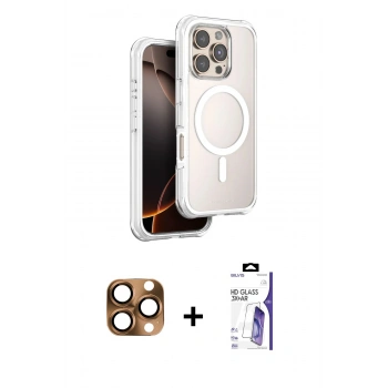 MARSİLYAN™- iPhone 16 Pro Max Kılıf Zirve Klasik Prime - Siyah Bilvis 3X AR HD Cam Ekran Koruyucu + Pers Alüminyum Kamera Lens - CLTM