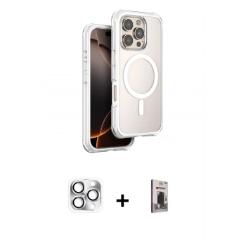 MARSİLYAN™- iPhone 16 Pro Max Kılıf Zirve Klasik Prime - Siyah Bilvis Hayalet Cam Ekran Koruyucu + Pers Alüminyum Kamera Lens - GS