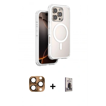 MARSİLYAN™- iPhone 16 Pro Max Kılıf Zirve Klasik Prime - Siyah Bilvis Hayalet Cam Ekran Koruyucu + Pers Alüminyum Kamera Lens - CLTM