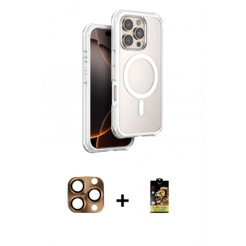 MARSİLYAN™- iPhone 16 Pro Max Kılıf Zirve Klasik Prime - Siyah Buffer Cam Ekran Koruyucu + Pers Alüminyum Kamera Lens - CLTM