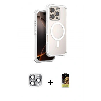 MARSİLYAN™- iPhone 16 Pro Max Kılıf Zirve Klasik Prime - Siyah Buffer Cam Ekran Koruyucu + Pers Alüminyum Kamera Lens - GI