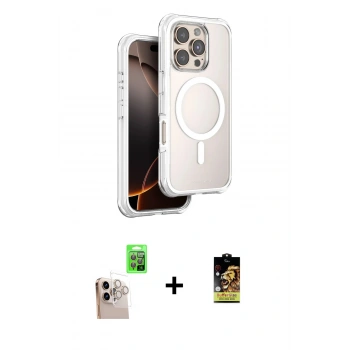 MARSİLYAN™- iPhone 16 Pro Max Kılıf Zirve Klasik Prime - Siyah Buffer Cam Ekran Koruyucu + Raze Metal Kamera Lens - NLGY