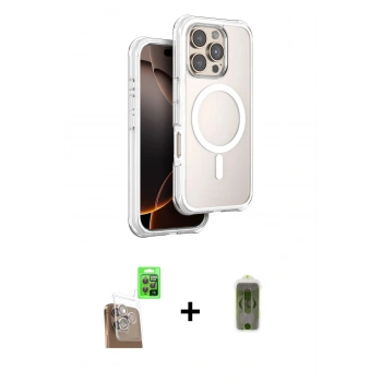 MARSİLYAN™- iPhone 16 Pro Max Kılıf Zirve Klasik Prime - Siyah Joko Magic 5D Hayalet Cam + Raze Metal Kamera Lens - CLTM
