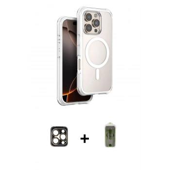 MARSİLYAN™- iPhone 16 Pro Max Kılıf Zirve Klasik Prime - Siyah Joko Magic 5D Hayalet Cam + PVD Metal Kamera Lens - GD