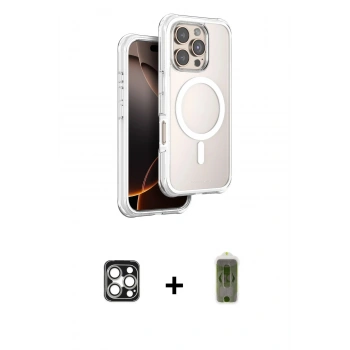 MARSİLYAN™- iPhone 16 Pro Max Kılıf Zirve Klasik Prime - Siyah Joko Magic 5D Hayalet Cam + PVD Metal Kamera Lens - GS