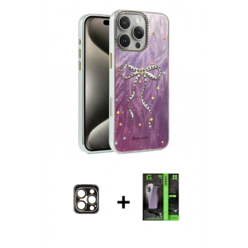 MARSİLYAN™- iPhone 16 Pro Max Kılıf Zirve Modern Prime - Şeffaf 360 Full Body Arka Koruyucu + PVD Metal Kamera Lens - GD