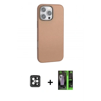 MARSİLYAN™- iPhone 16 Pro Max Kılıf Zirve Modern Prime - Şeffaf 360 Full Body Arka Koruyucu + PVD Metal Kamera Lens - SH