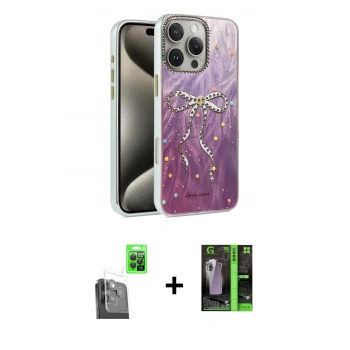 MARSİLYAN™- iPhone 16 Pro Max Kılıf Zirve Modern Prime - Şeffaf 360 Full Body Arka Koruyucu + Raze Metal Kamera Lens - SH