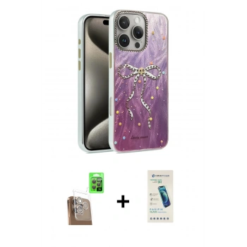 MARSİLYAN™- iPhone 16 Pro Max Kılıf Zirve Modern Prime - Şeffaf Pasifik Cam Ekran Koruyucu + Raze Metal Kamera Lens - CLTM