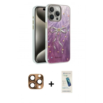 MARSİLYAN™- iPhone 16 Pro Max Kılıf Zirve Modern Prime - Şeffaf Pasifik Cam Ekran Koruyucu + Pers Alüminyum Kamera Lens - CLTM