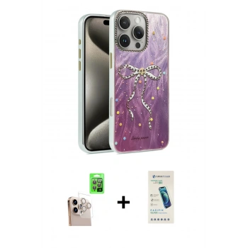 MARSİLYAN™- iPhone 16 Pro Max Kılıf Zirve Modern Prime - Şeffaf Pasifik Cam Ekran Koruyucu + Raze Metal Kamera Lens - NLGY