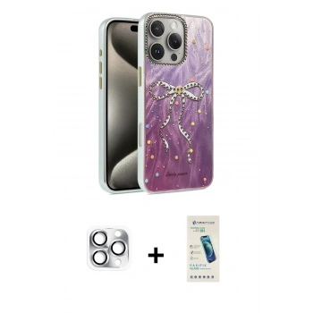 MARSİLYAN™- iPhone 16 Pro Max Kılıf Zirve Modern Prime - Şeffaf Pasifik Cam Ekran Koruyucu + Pers Alüminyum Kamera Lens - GS