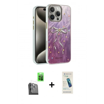 MARSİLYAN™- iPhone 16 Pro Max Kılıf Zirve Modern Prime - Şeffaf Pasifik Cam Ekran Koruyucu + Raze Metal Kamera Lens - SH