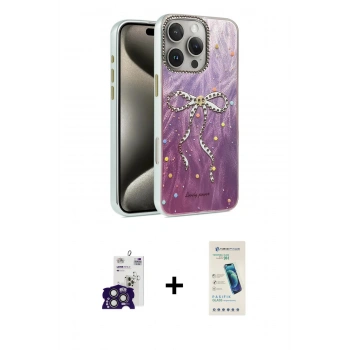 MARSİLYAN™- iPhone 16 Pro Max Kılıf Zirve Modern Prime - Şeffaf Pasifik Cam Ekran Koruyucu + Bilvis Titan Kamera Lens - TMGI
